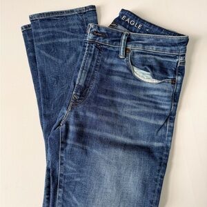 American Eagle Outfitters Men's Dark Blue Slim Straight Jeans